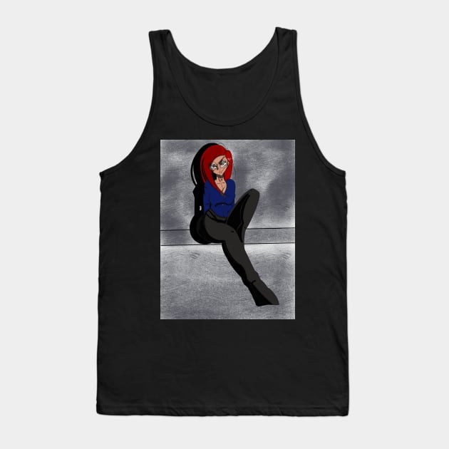 Nerdy Redhead Tank Top by DragoniteDesigns